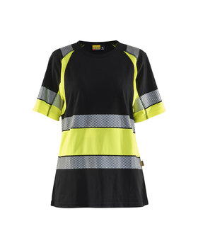 Damen High Vis T-Shirt Schwarz/Gelb