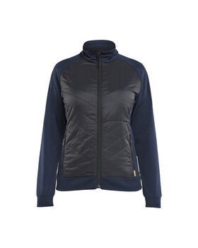 Damen Hybrid Sweater Dunkel Marineblau/Schwarz