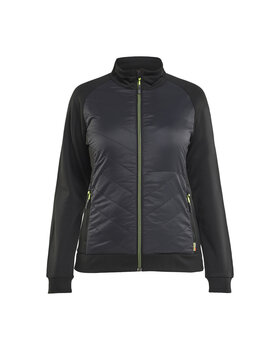 Damen Hybrid Sweater Schwarz/Gelb
