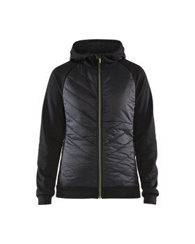 Damen Hybrid Sweater Schwarz/Gelb
