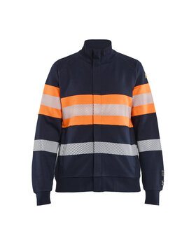 Damen Multinorm Sweatjacke Inhärent Marineblau/Orange