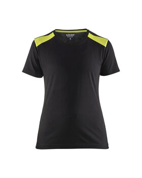 Damen T-Shirt Schwarz/Gelb