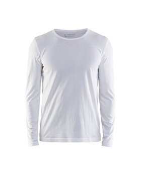 Langarm T-Shirt Weiß