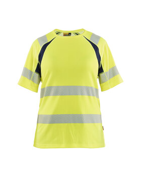 Damen High Vis T-Shirt High Vis Gelb/Marineblau