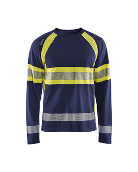 High Vis Shirt langärmelig Marineblau/Gelb