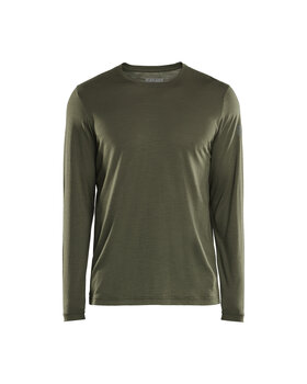Merino Langarmshirt Waldgrün
