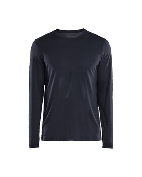 Merino Langarmshirt Dunkel Marineblau