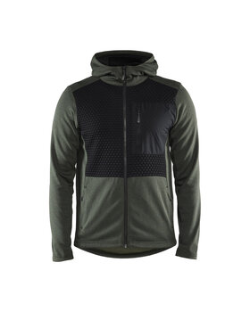 Kapuzensweater mit Reißverschluss Herbstgrün/Schwarz
