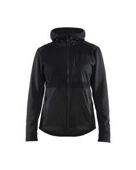 Damen Kapuzenjacke mit Reißverschluss Schwarz
