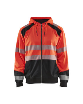 High Vis Kapuzensweater High Vis Rot/Schwarz