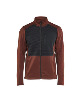 Sweatshirt mit durchgehendem Reißverschluss Rostrot/Schwarz