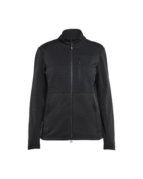 Damen Sweatshirt mit durchgehendem Reißverschluss Schwarz
