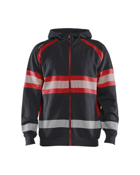 High Vis Kapuzenjacke Schwarz/High Vis Rot
