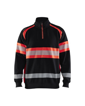 High Vis Sweater Schwarz/High Vis Rot