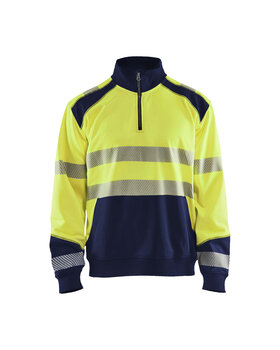High Vis Sweatshirt Half-Zip High Vis Gelb/Marineblau