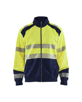 High Vis Sweatshirt mit Reißverschluss High Vis Gelb/Marineblau