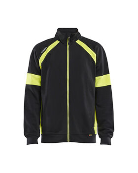 Sweatshirt mit High Vis Full Zip Schwarz/Gelb