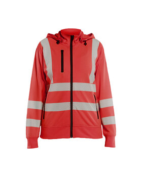 Damen High Vis Sweatshirt mit abnehmbarer Kapuze High Vis Rot