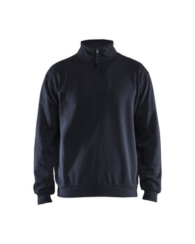 Sweatshirt mit Half-Zip Dunkel Marineblau