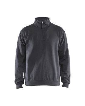 Sweatshirt mit Half-Zip Mittelgrau