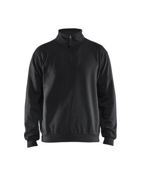Sweatshirt mit Half-Zip Schwarz