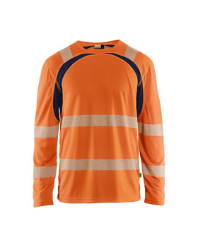 Langarm T-Shirt High VisHigh Vis Orange/Marineblau