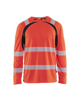 Langarm T-Shirt High VisHigh Vis Rot/Schwarz