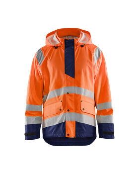 High Vis Regenjacke Level 1 High Vis Orange/Marineblau
