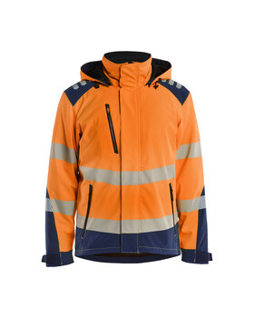 Leichte gefütterte Softshell Winterjacke High Vis High Vis Orange/Marineblau