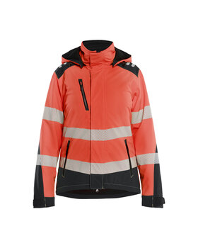 440102513 Leichte gefütterte Damen Softshell Winterjacke High Vis High Vis Rot/Schwarz