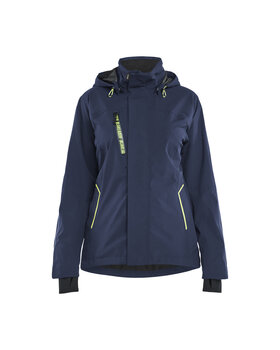 Damen Shell Jacke Stretch Dunkel Marineblau/High Vis Gelb