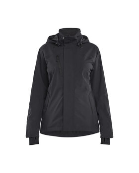 Damen Shell Jacke Stretch Schwarz/Schwarz