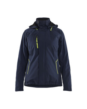 Damen Lightweight Funktionsjacke 4-Wege-StretchDunkel Marineblau/High Vis Gelb