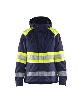 Damen High Vis Shell Jacke Marineblau/ High Vis Gelb