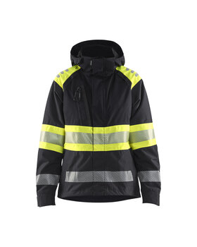 Damen High Vis Shell Jacke Schwarz/Gelb