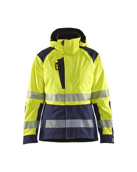 Damen High Vis Shell Jacke High Vis Gelb/Marineblau