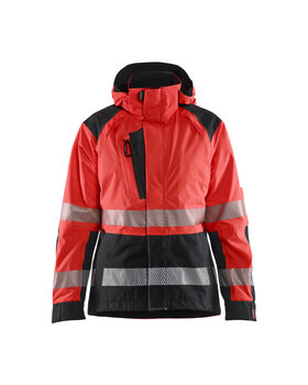 Damen High Vis Shell Jacke High Vis Rot/Schwarz