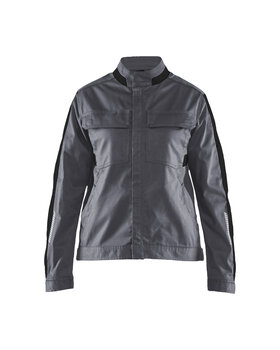 Damen Industriejacke StretchMittelgrau/Schwarz