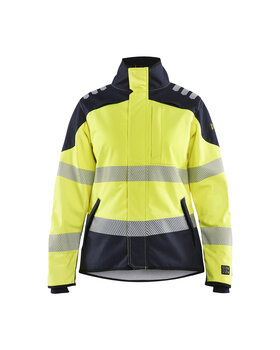 Damen Multinorm SoftshelljackeHigh Vis Gelb/Marineblau