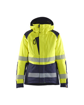 Damen High Vis Winterjacke High Vis Gelb/Marineblau