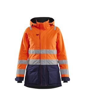 Damen High Vis Winter Parka High Vis Orange/Marineblau
