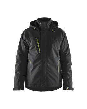 Leichte gefütterte Funktionsjacke 4-Wege-StretchSchwarz/Gelb