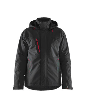 Leichte gefütterte Funktionsjacke 4-Wege-StretchSchwarz/Rot
