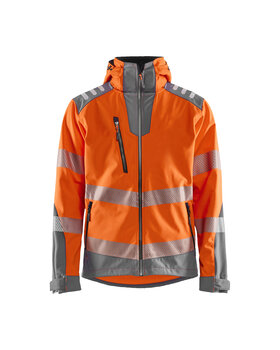 High Vis Softshell Jacke High Vis Orange/Mittelgrau