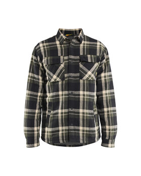 Flanellhemd mit Pile-Futter Waldgrün/Schwarz