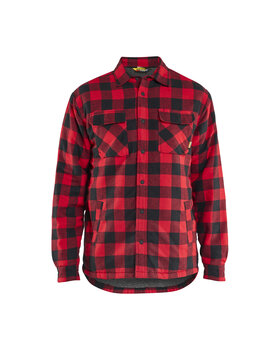 Flanellhemd mit Pile-Futter Rot/Schwarz