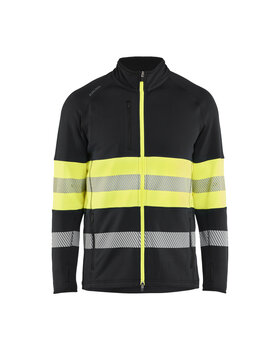 High Vis Fleecejacke Schwarz/High Vis Gelb