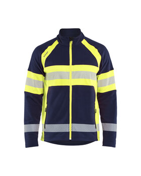 Microfleece Jacke Marineblau/ High Vis Gelb
