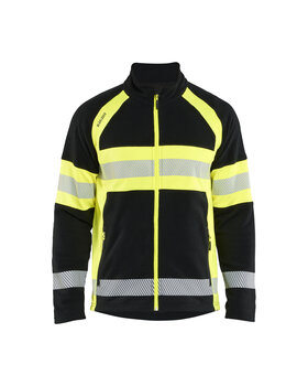 Microfleece Jacke Schwarz/High Vis Gelb