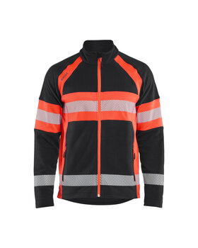 Microfleece Jacke Schwarz/High Vis Rot